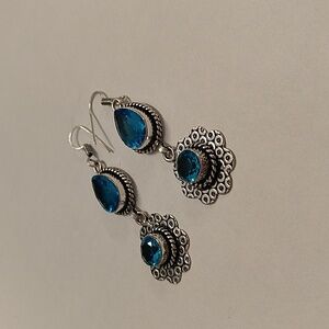 Blue topaz earrings 925